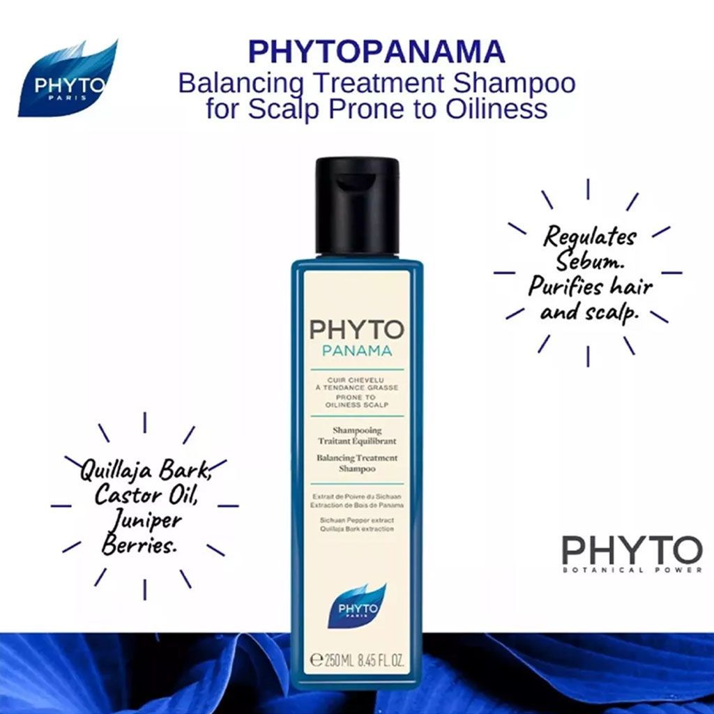 Phyto Paris Panama Balancing Treatment Shampoo with Sichuan Pepper & Quillaja Bark Extracts for Oily Scalp, 250ml