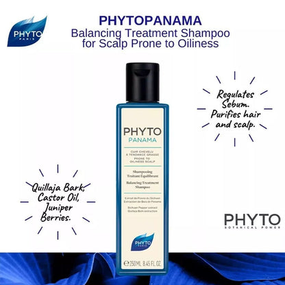 Phyto Paris Panama Balancing Treatment Shampoo with Sichuan Pepper & Quillaja Bark Extracts for Oily Scalp, 250ml