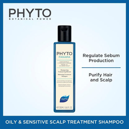 Phyto Paris Panama Balancing Treatment Shampoo with Sichuan Pepper & Quillaja Bark Extracts for Oily Scalp, 250ml