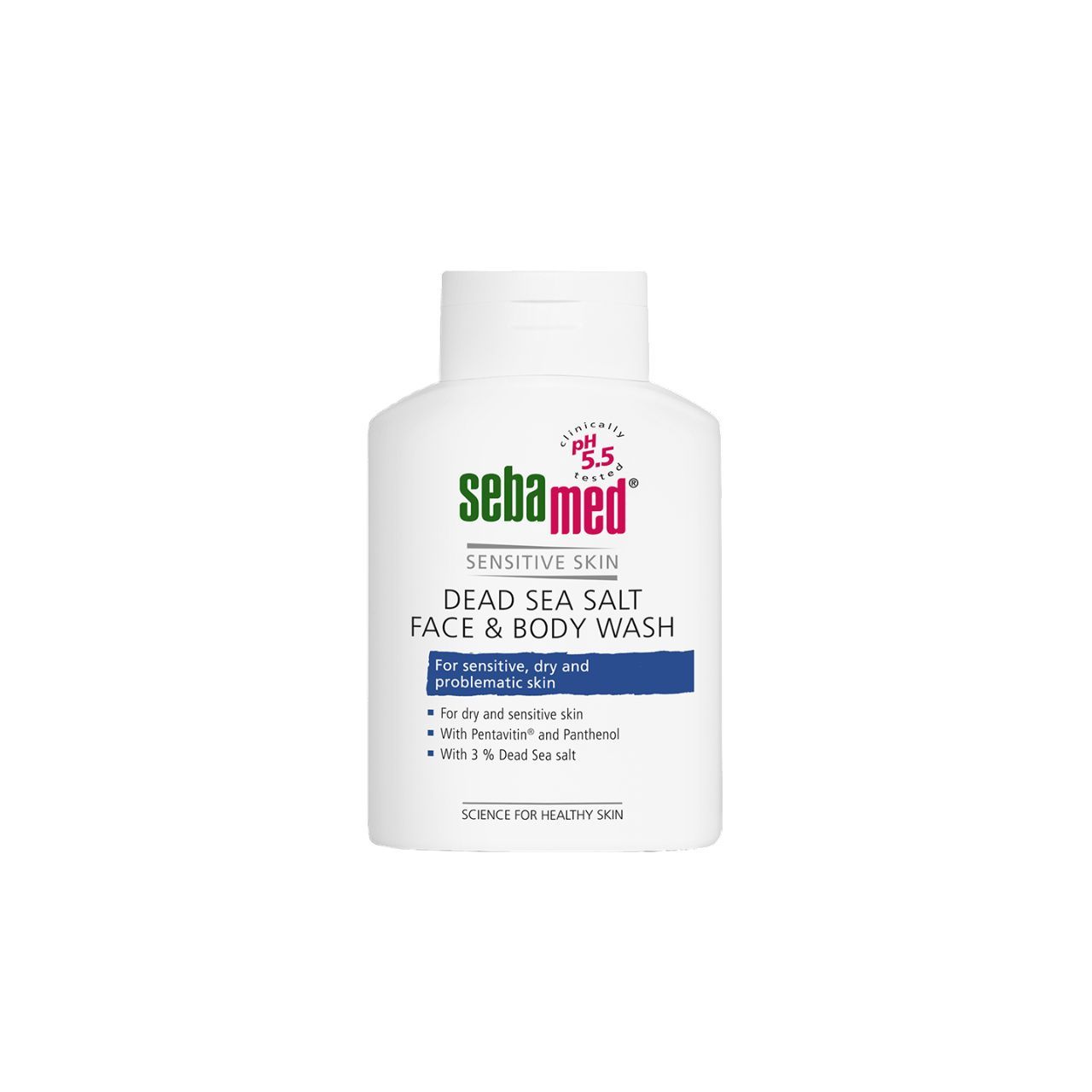 Sebamed Face & Body Wash with Dead Sea Salt, Pentavitin & Panthenol for Sensitive, Dry & Problematic Skin pH 5.5, 200ml - Makkah Pharmacy