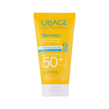 Uriage Eau Thermale Bariesun Water-Resistant Matifying & Anti-Shine Facial Sunscreen Fluids for Combination to Oily Skin SPF50+, 2x50ml - Makkah Pharmacy