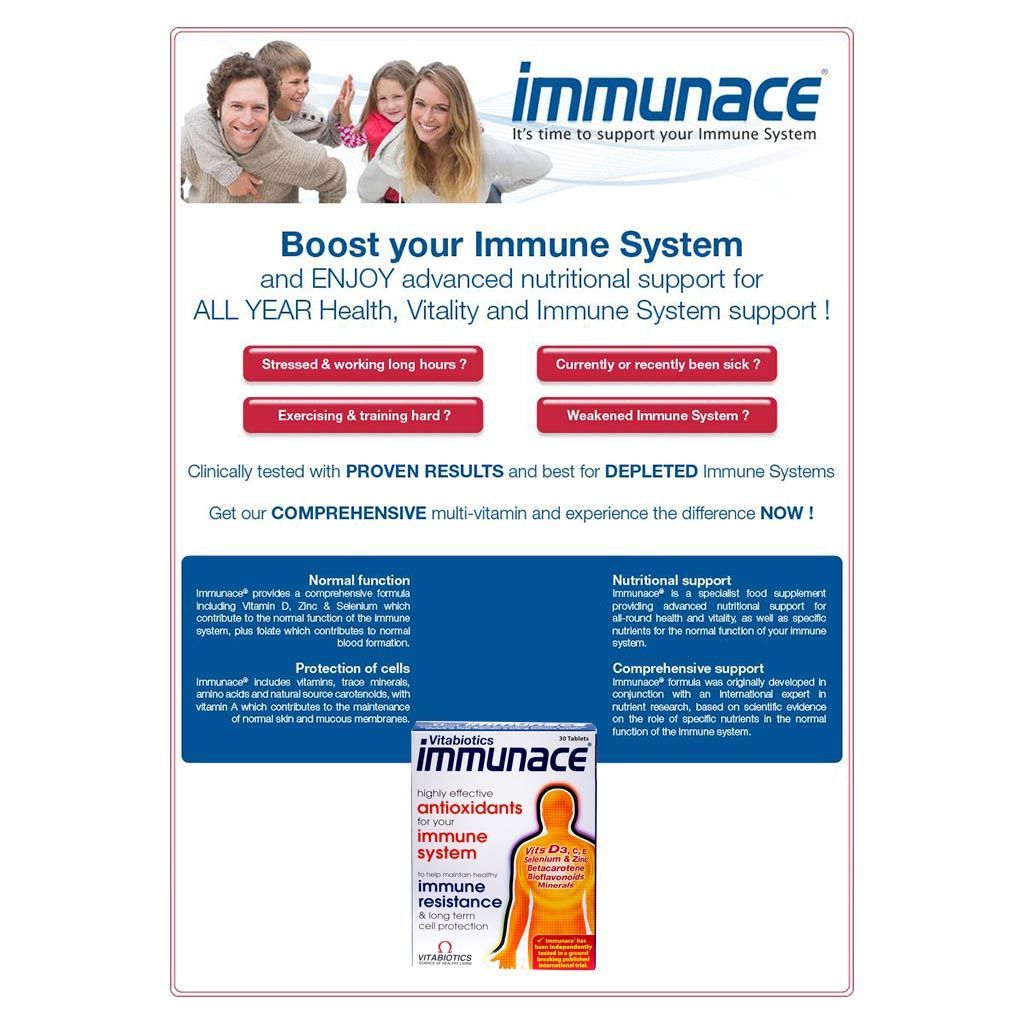 Immunace Antioxidant Immune Support Supplement, 30 Tablets - Makkah Pharmacy