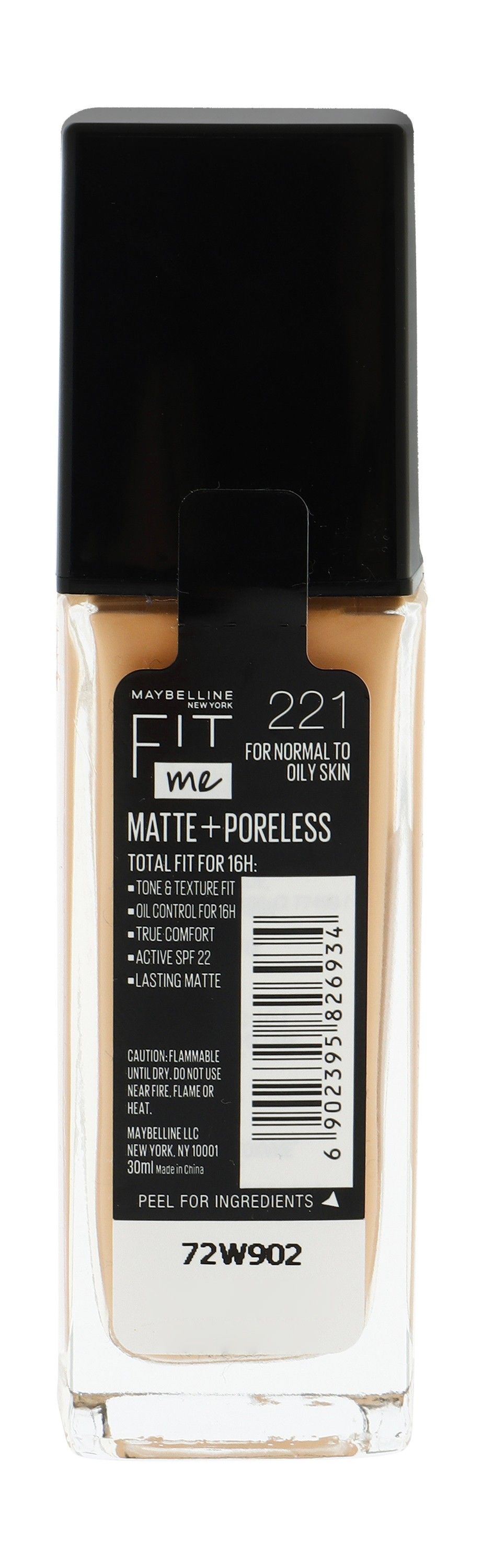 Maybelline Fit Me Matte Plus Poreless Liquid Foundation for Normal to Oily Skin SPF22 221, 30ml - Makkah Pharmacy