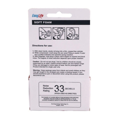 Easy Life Soft Foam Ear Plugs with Case NRR 33, 1 Pair - Makkah Pharmacy