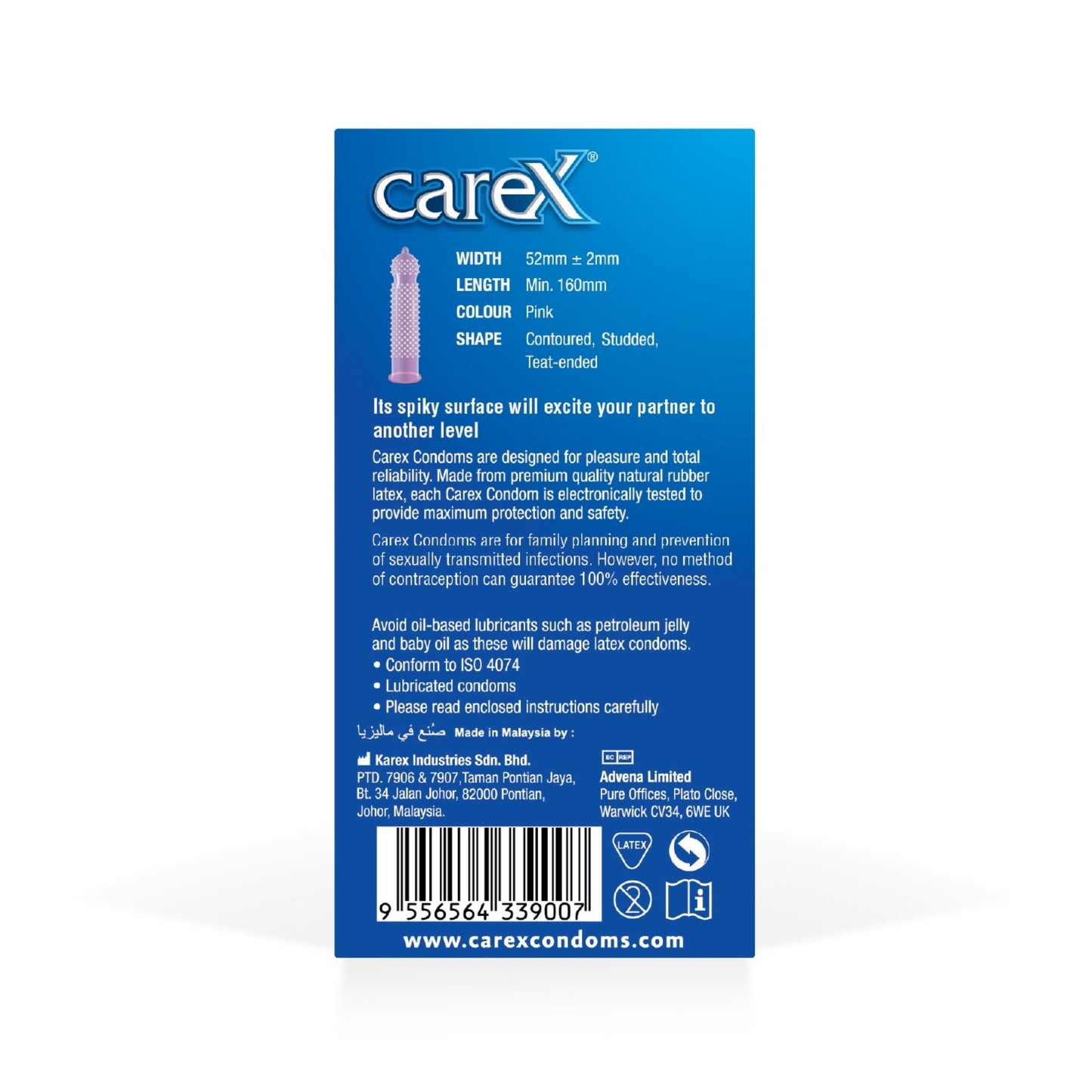 Carex Super Studded Condoms, 12 Pieces - Makkah Pharmacy