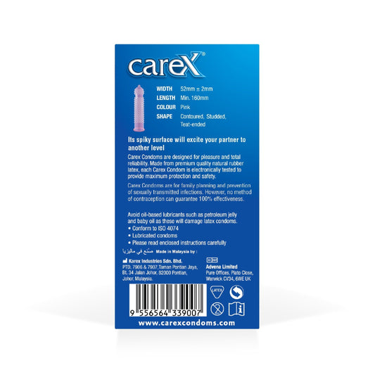 Carex Super Studded Condoms, 12 Pieces - Makkah Pharmacy