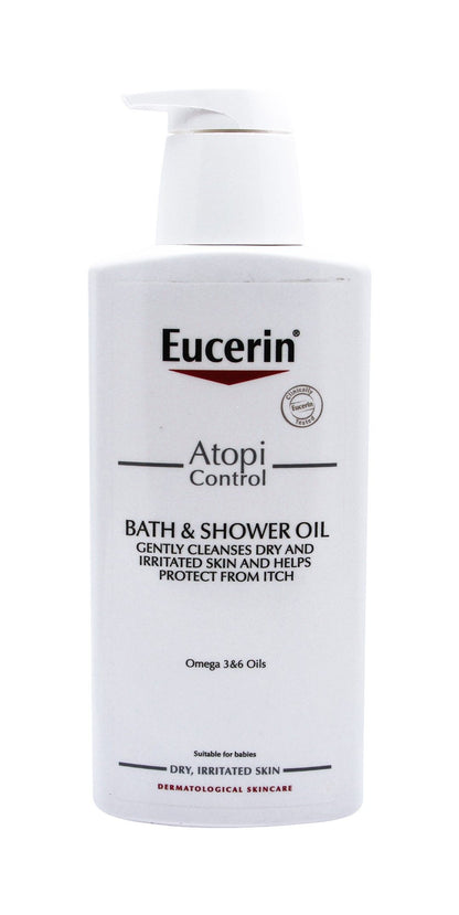 Eucerin Atopi Control Bath & Shower Oil with Omega-3 & 6 for Dry Irritated Skin, 400ml - Makkah Pharmacy