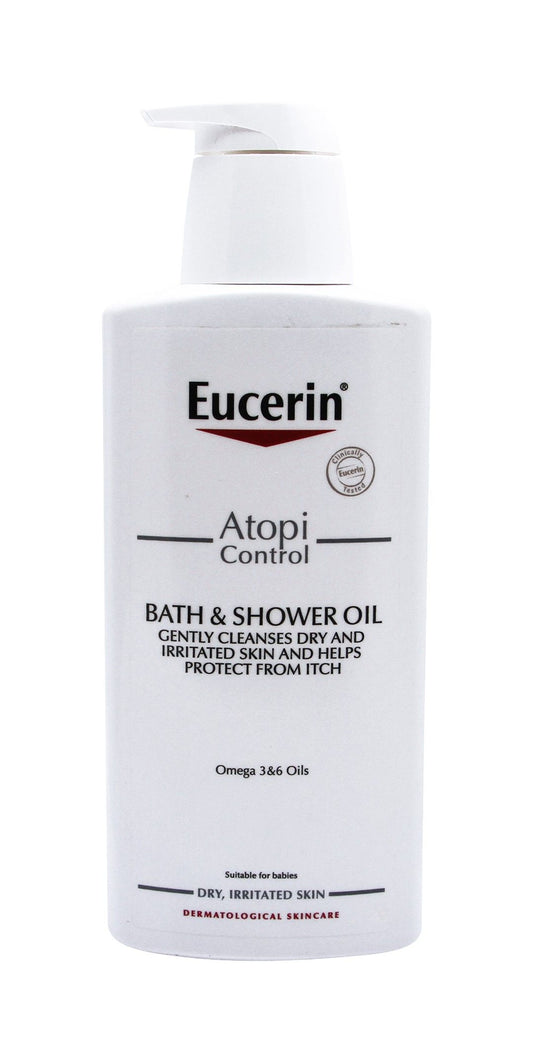 Eucerin Atopi Control Bath & Shower Oil with Omega-3 & 6 for Dry Irritated Skin, 400ml - Makkah Pharmacy