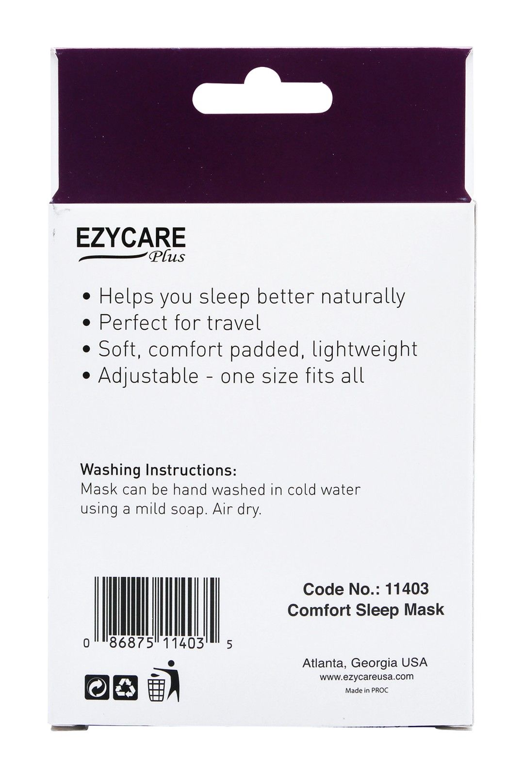 Ezycare Plus Travel Comfort Sleep Mask, 1 Piece - Makkah Pharmacy