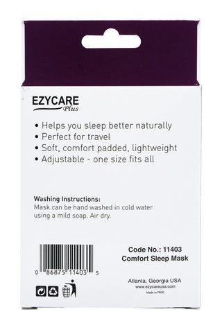 Ezycare Plus Travel Comfort Sleep Mask, 1 Piece - Makkah Pharmacy