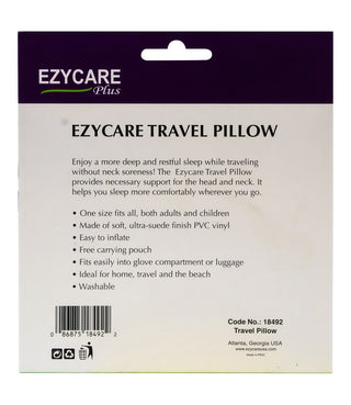 Ezycare Plus Travel Pillow with Pouch, 1 Piece - Makkah Pharmacy