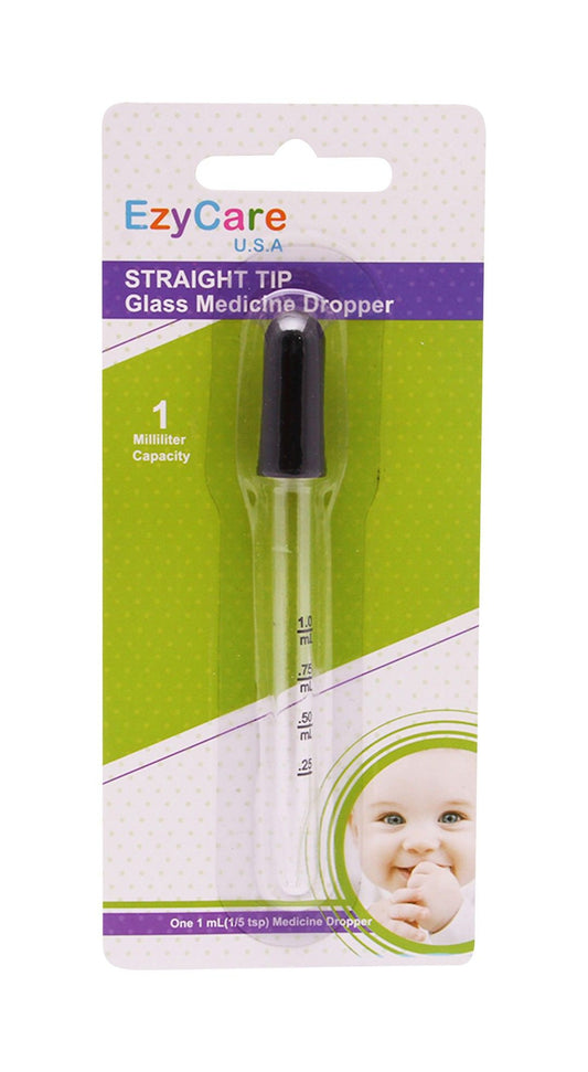 Ezycare Glass 1ml Medicine Dropper with Straight Tip for Babies, 1 Piece - Makkah Pharmacy