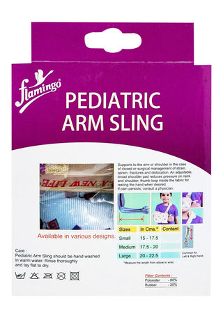 Flamingo Small Pink Pediatric Arm Sling for Kids (15-17.5cm), 1 Piece - Makkah Pharmacy