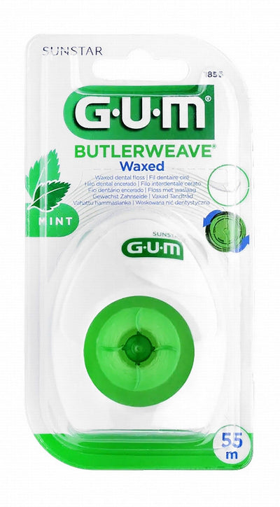 GUM Butlerweave 55m Waxed Dental Floss Mint Flavor, 1 Piece