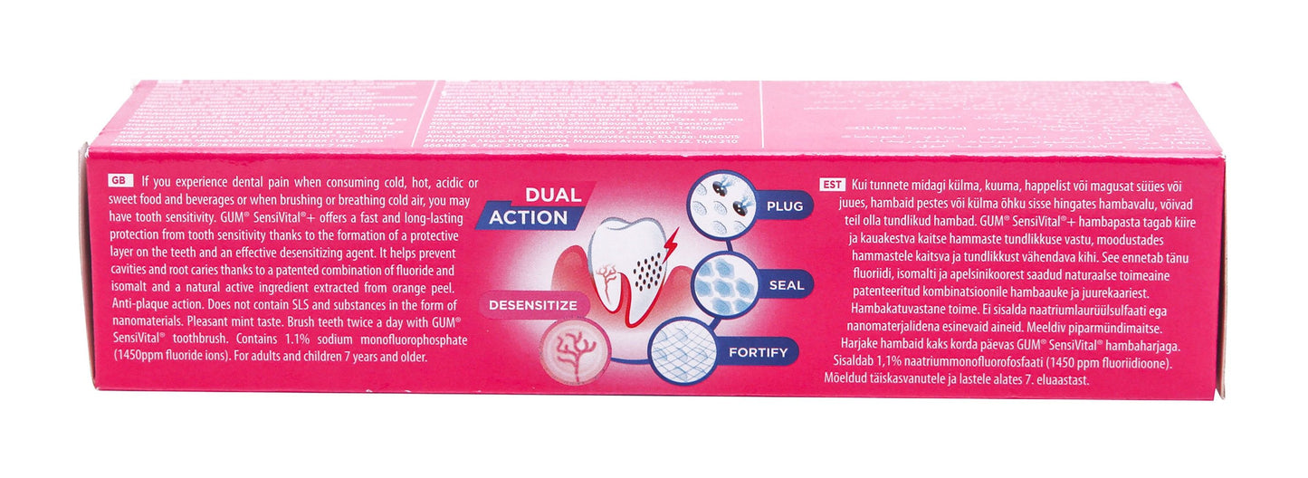 GUM Sensivital Plus Fluoride Toothpaste Mint Flavor, 75ml - Makkah Pharmacy