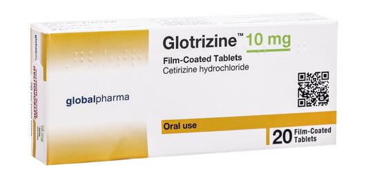 Glotrizine 10mg Cetirizine Hydrochloride, 20 Tablets - Makkah Pharmacy