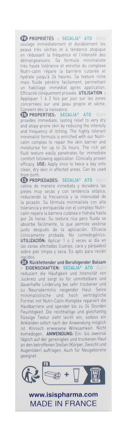 Isispharma Secalia Ato Soothing, Lipid Restoring & Repairing Balm for Atopy-Prone Skin (0+ Months), 40ml - Makkah Pharmacy