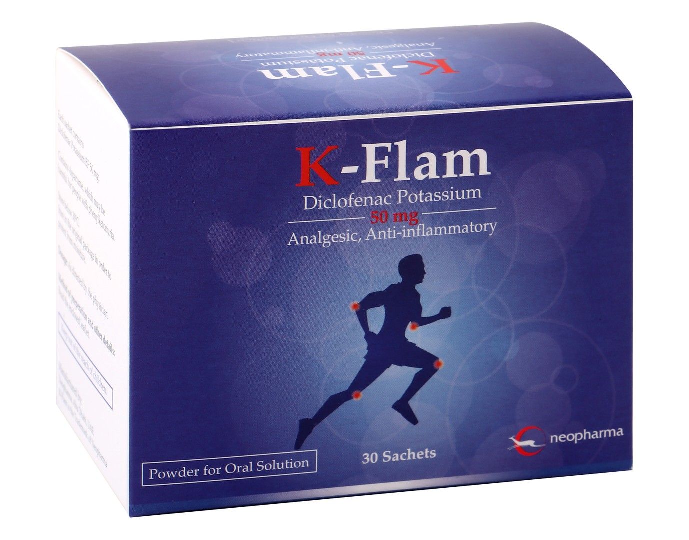 K-Flam 50mg Diclofenac Potassium Analgesic & Anti-Inflammatory Powder, 30 Pieces
