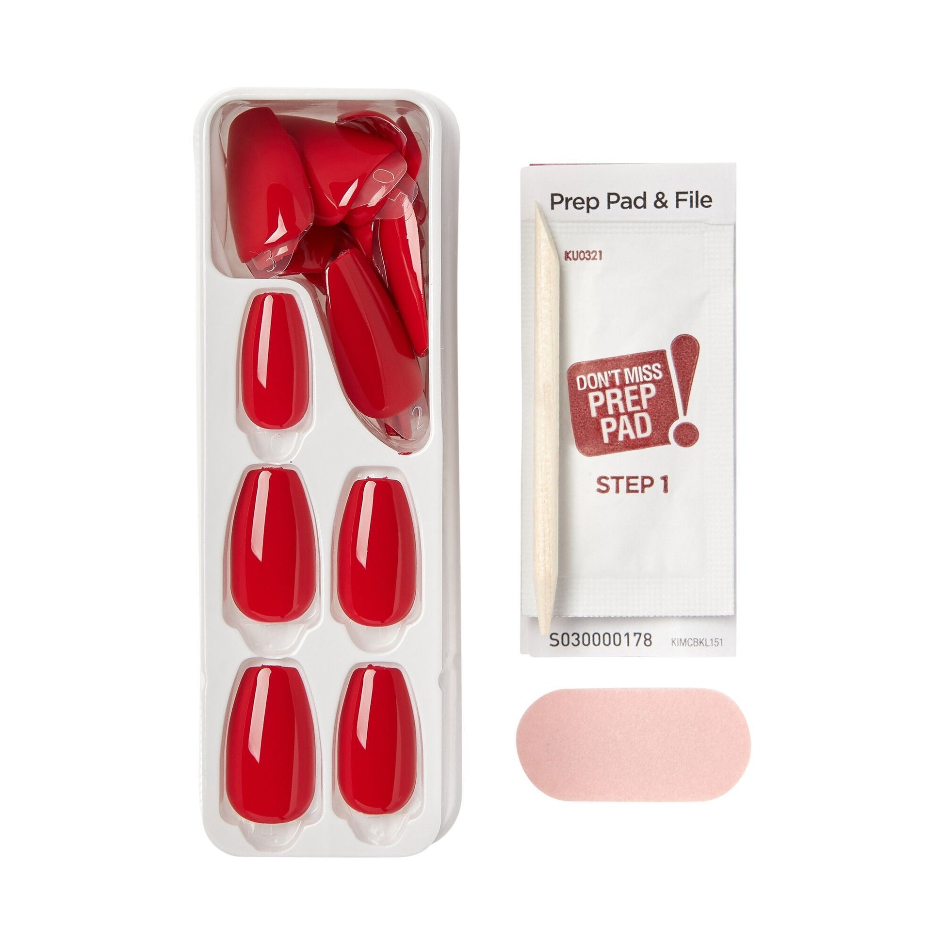 ImPRESS Color Medium Red Coffin Shaped Press-On Manicure Nails Reddy Or Not 510, 1 Pack - Makkah Pharmacy
