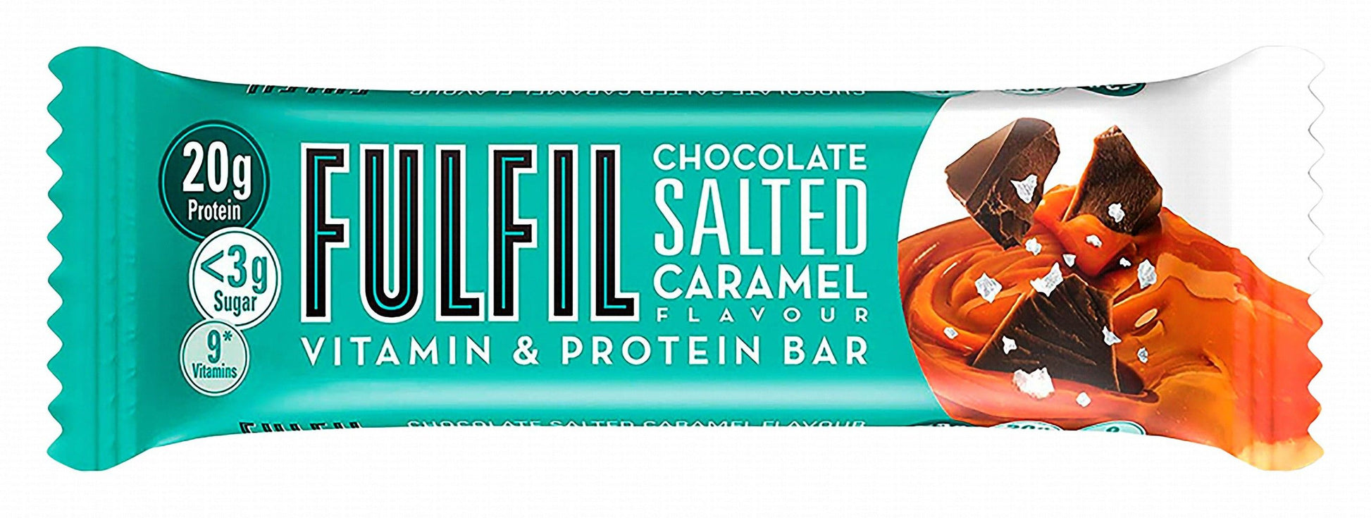 Fulfil Chocolate & Salted Caramel 20g Protein Bar with Vitamins - low sugar, 55g - Makkah Pharmacy