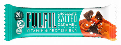 Fulfil Chocolate & Salted Caramel 20g Protein Bar with Vitamins - low sugar, 55g - Makkah Pharmacy