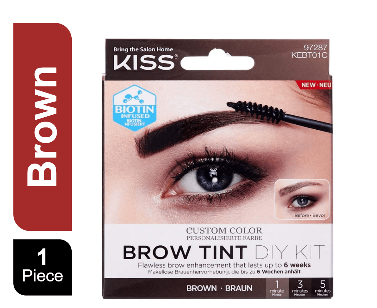 Kiss Custom Color Brow Tint Kit Brown, 1 Pack - Makkah Pharmacy