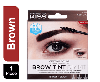 Kiss Custom Color Brow Tint Kit Brown, 1 Pack - Makkah Pharmacy