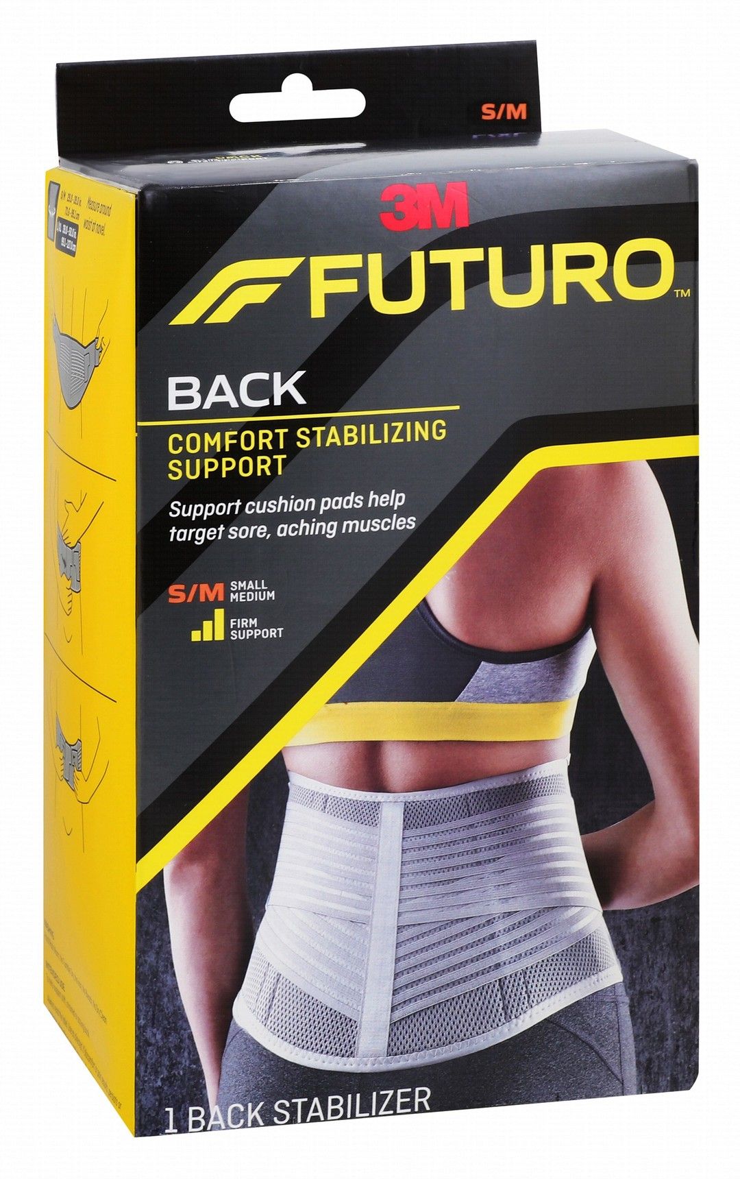Futuro Small to Medium Stabilizing Back Support with Cushion Support Pads (29-39 Inches), 1 Piece - Makkah Pharmacy