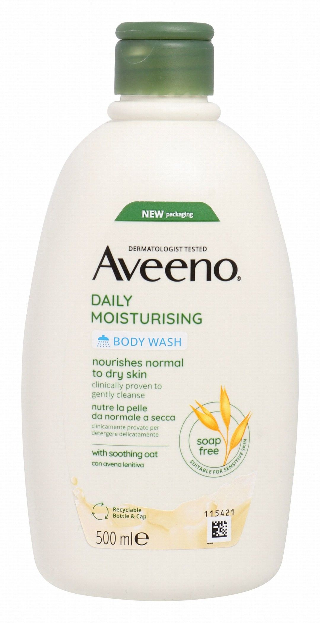 Aveeno Daily Moisturizing, Soothing & Nourishing Body Wash with Oat for Normal & Dry Skin - soap free, 500 ml - Makkah Pharmacy