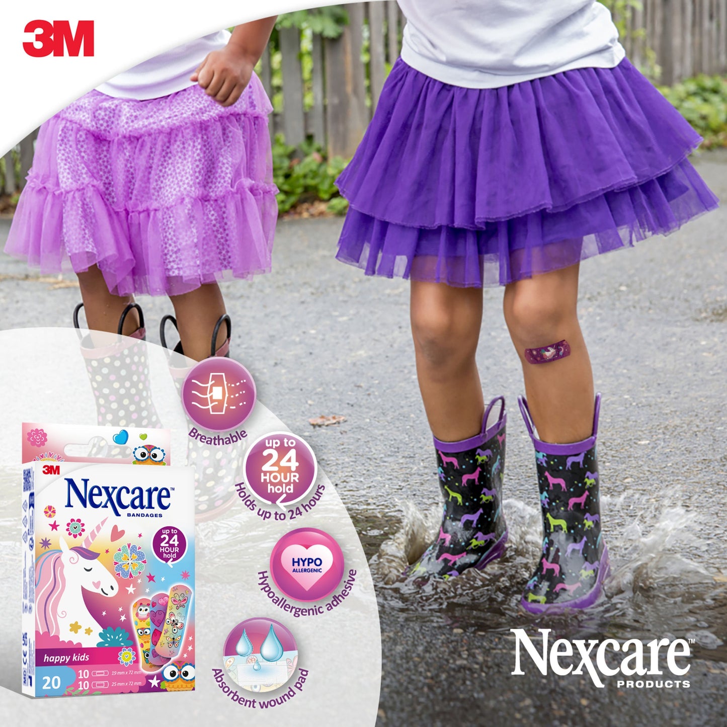 Nexcare Happy Kids Plasters Magic Assorted N3-20-2G, 20 Pieces - Makkah Pharmacy