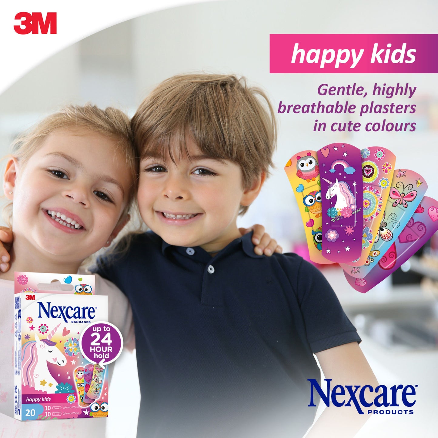 Nexcare Happy Kids Plasters Magic Assorted N3-20-2G, 20 Pieces - Makkah Pharmacy