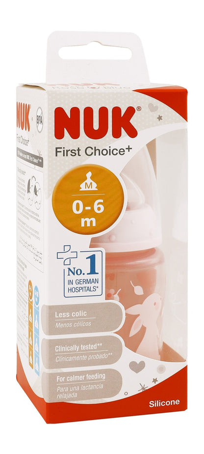 Nuk Plastic Baby Bottle with Silicone Teat - Pink 150ml - Makkah Pharmacy