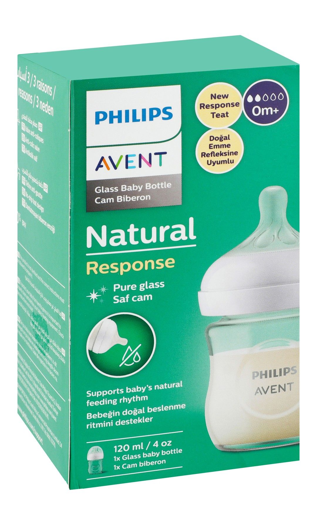Philips Avent Natural 3.0 Feeding Glass Bottle, 120ml - Makkah Pharmacy