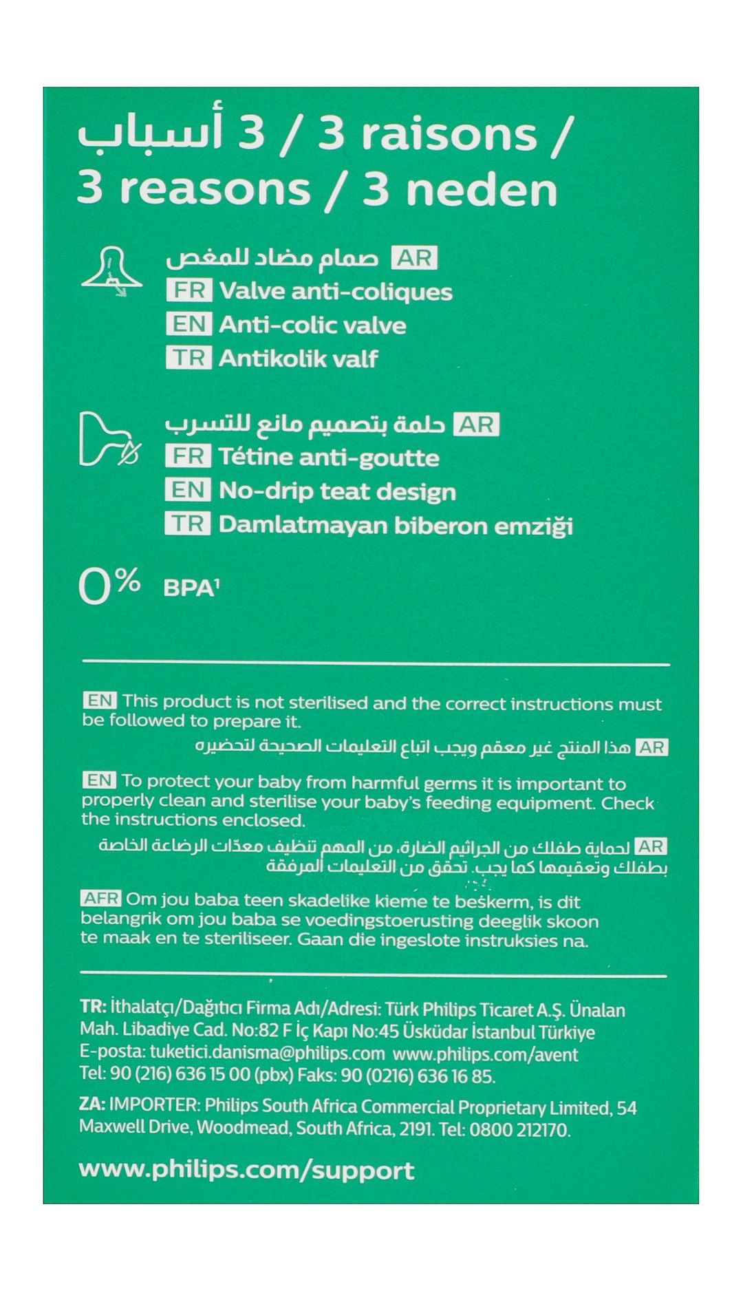 Philips Avent Natural 3.0 Feeding Glass Bottle, 120ml - Makkah Pharmacy