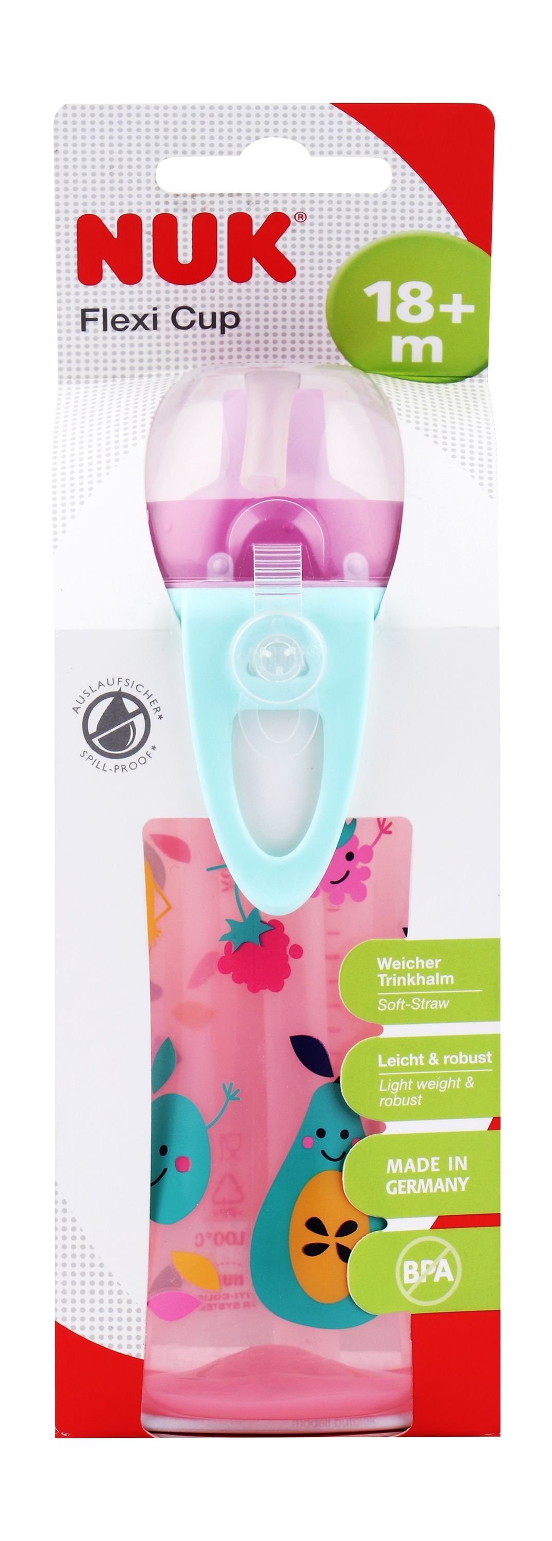 Nuk Pink & Blue 300ml Children's Flexi Cup with Soft Straw (18+ Months), 1 Piece