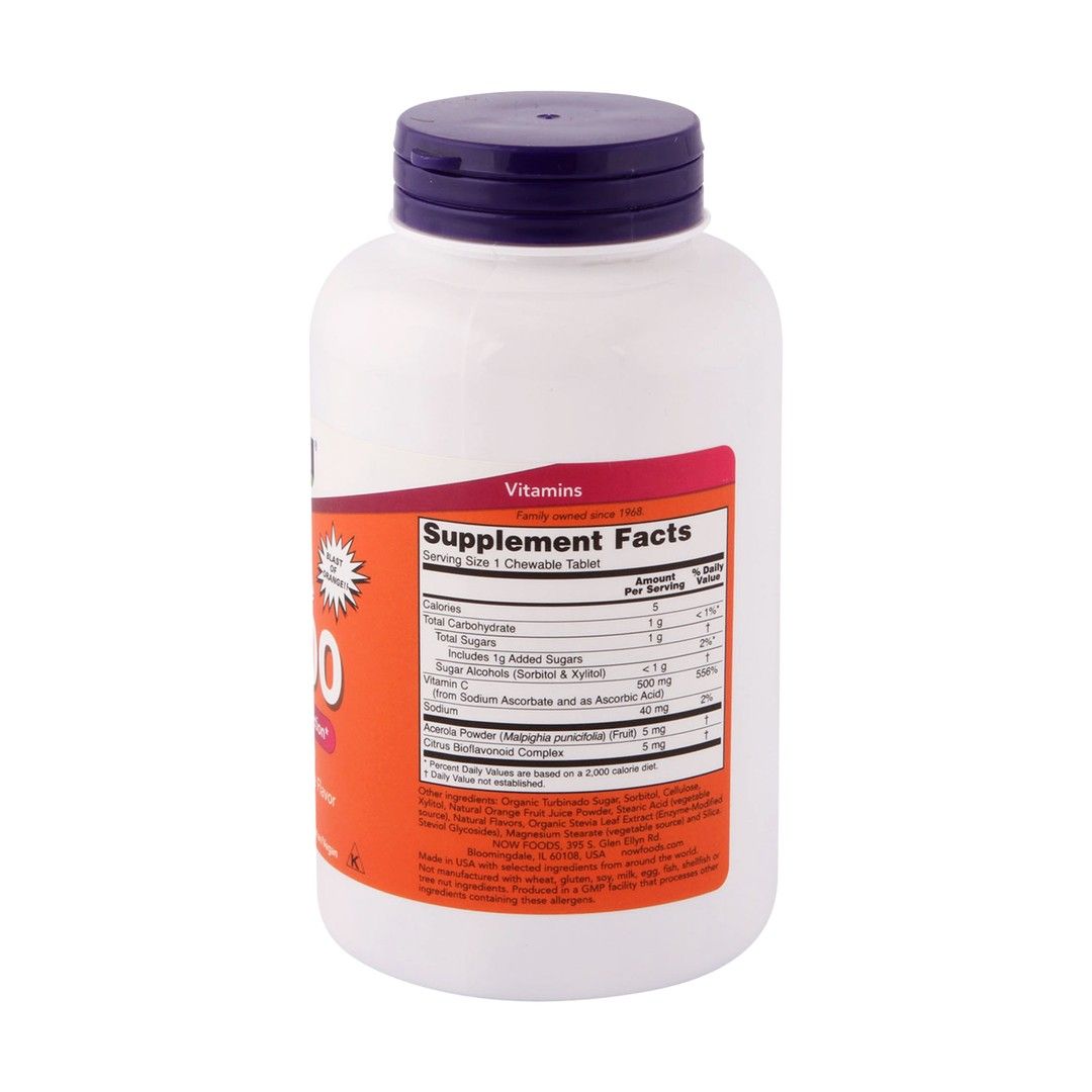 Now C-500 Antioxidant Protection Chewable Supplements Orange Flavor, 100 Tablets - Makkah Pharmacy
