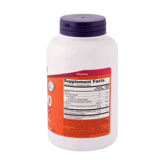 Now C-500 Antioxidant Protection Chewable Supplements Orange Flavor, 100 Tablets - Makkah Pharmacy
