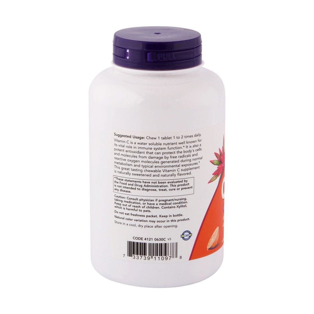Now C-500 Antioxidant Protection Chewable Supplements Orange Flavor, 100 Tablets - Makkah Pharmacy
