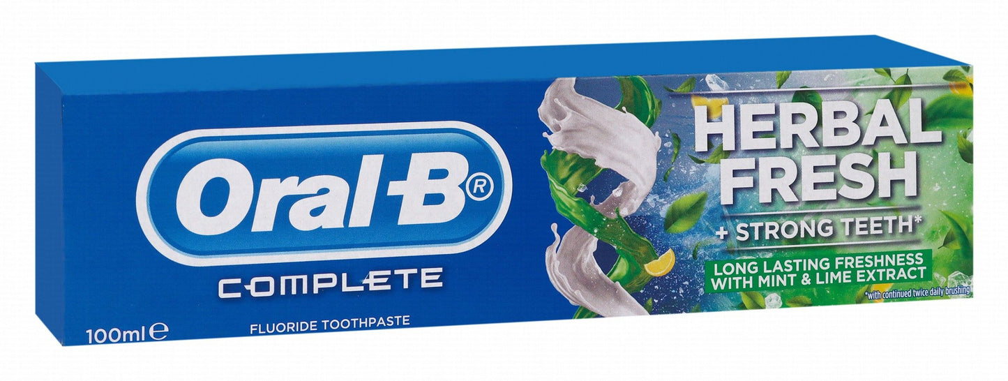 Oral-B Complete Fluoride Toothpaste & Mouthwash with Mint & Lime Extract, 100ml - Makkah Pharmacy