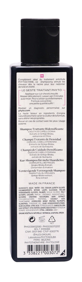 Phyto Paris Cyane Womens Densifying Treatment Shampoo for Thinning Hair, 250ml