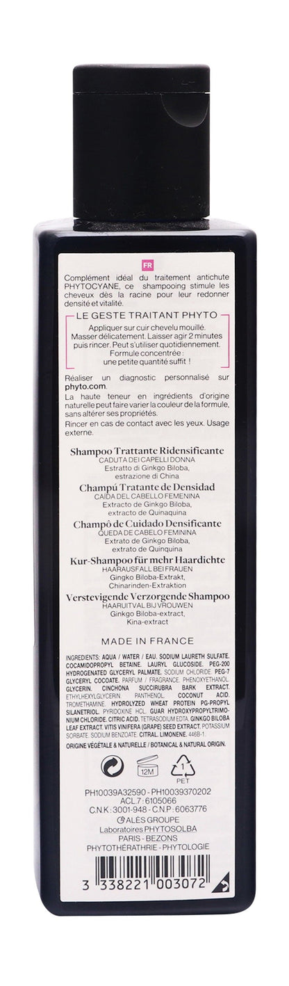 Phyto Paris Cyane Women's Densifying Treatment Shampoo for Thinning Hair, 250ml