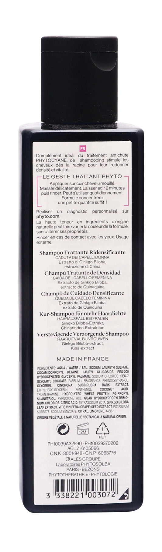 Phyto Paris Cyane Women's Densifying Treatment Shampoo for Thinning Hair, 250ml
