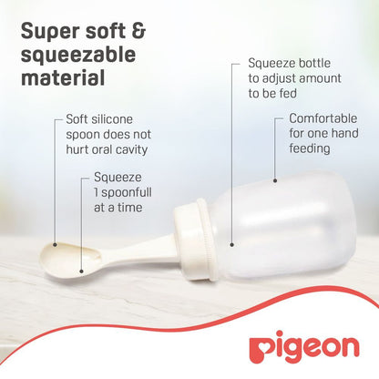 Pigeon 120ml Weaning Bottle with Spoon & Cleaning Brush (6+ Months), 1 Piece