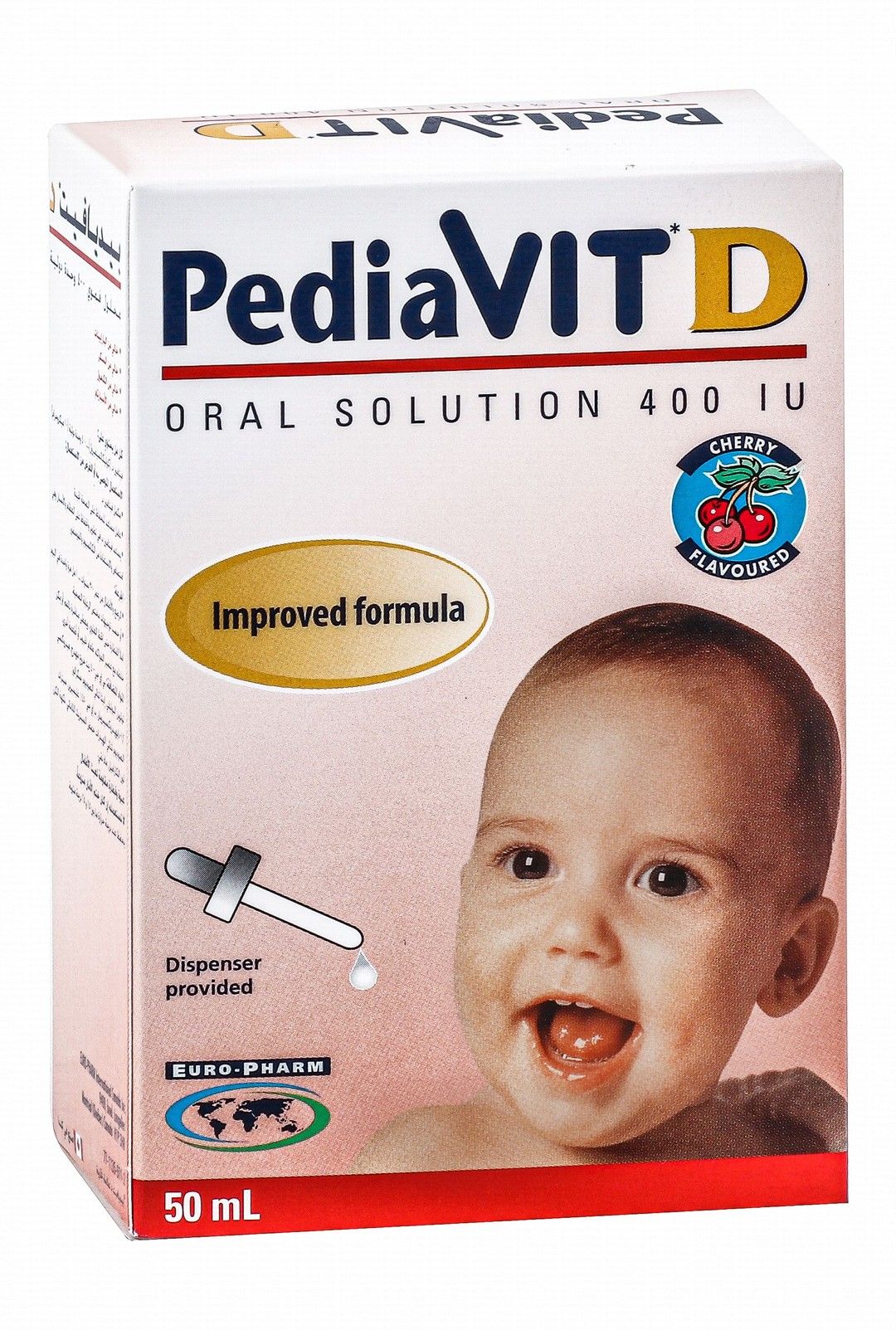 Pediavit 400 IU Vitamin D Liquid Supplement Cherry Flavor for Babies, 50ml - Makkah Pharmacy
