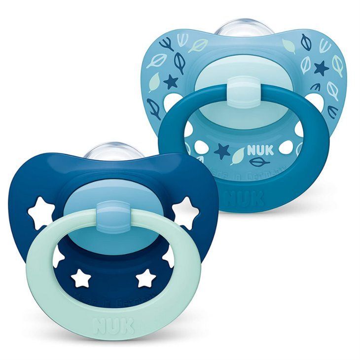Nuk Signature Light & Dark Blue Silicone Soothers (6-18 Months), 2 Pieces - Makkah Pharmacy
