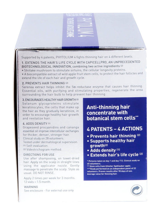 Phyto Paris Phytolium4 Anti-Thinning Hair Concentrate for Men, 12x3.5ml