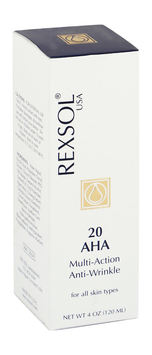 Rexsol USA 20 AHA Anti-Wrinkle Facial Cream for all Skin Types, 120ml - Makkah Pharmacy