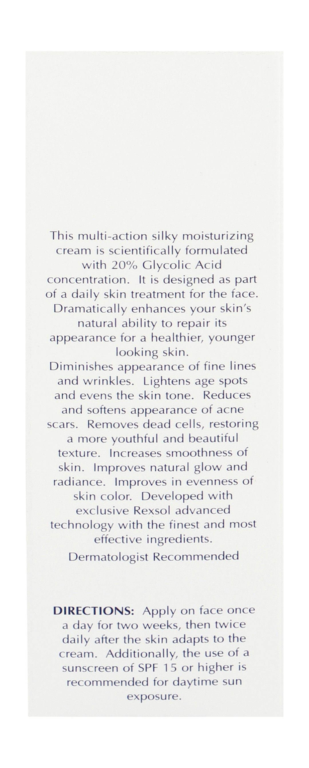 Rexsol USA 20 AHA Anti-Wrinkle Facial Cream for all Skin Types, 120ml - Makkah Pharmacy