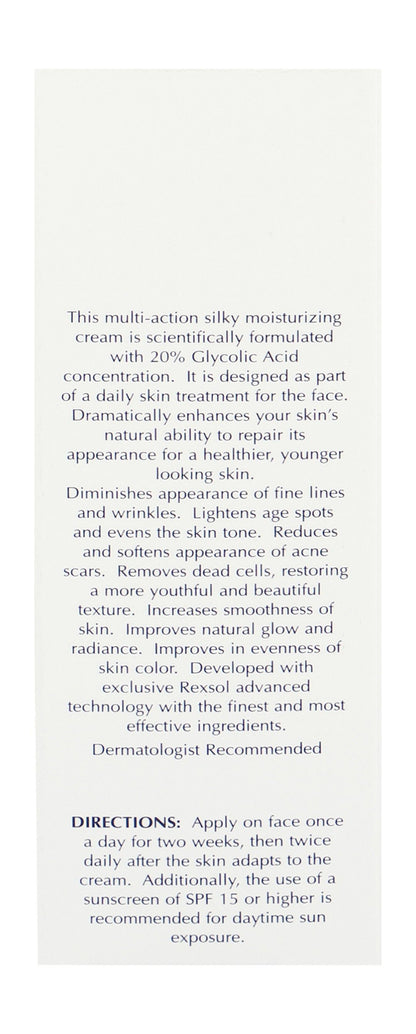 Rexsol USA 20 AHA Anti-Wrinkle Facial Cream for all Skin Types, 120ml - Makkah Pharmacy