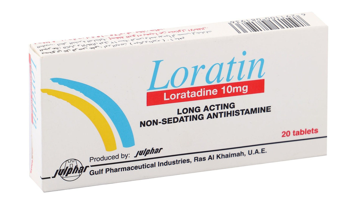Loratin 10mg Loratadine Non-Sedating Antihistamine, 20 Tablets